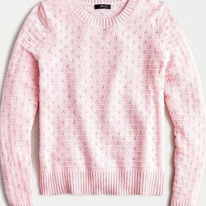 J. Crew Pink Crew Neck Sweater with Textured Knit